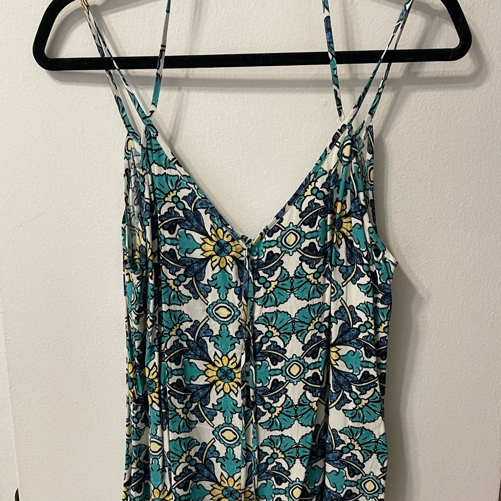 Blue Graphic Camisole with Spaghetti Straps